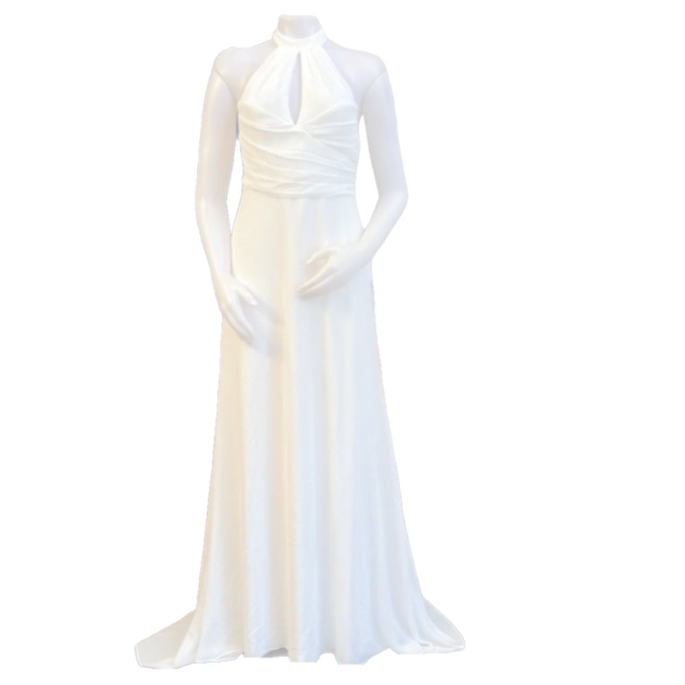 LULUS Bridal Wedding Elegant Chic Sexy Open Back High Neck Gown NWOT - Picture 5 of 5